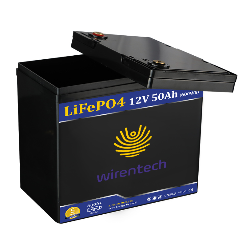 WIRENTECH 600w 12v 50Ah Lithium Battery For Solar Light